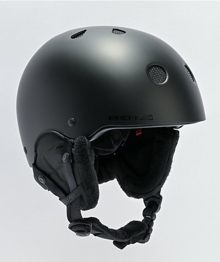 Snowboard * | Pro-Tec Classic Stealth Matte Black Snowboard Helmet Limit Offer