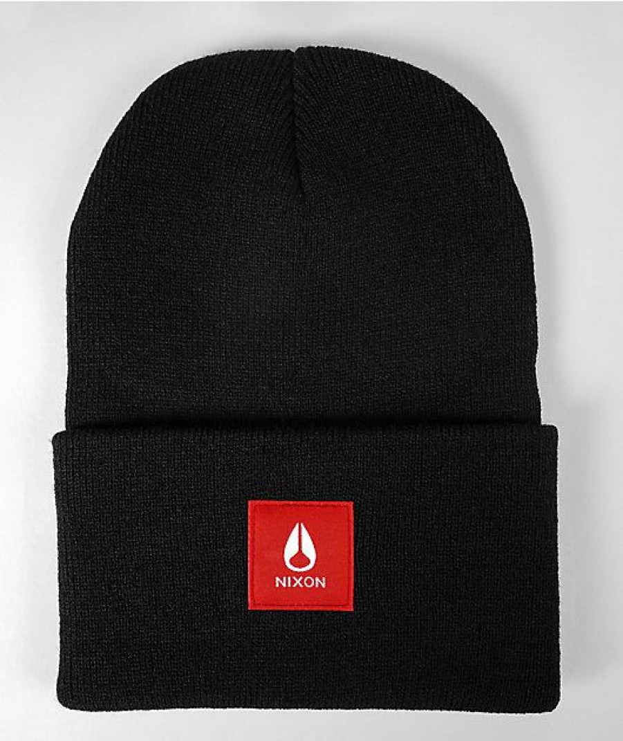 Beanies * | Nixon Hume Black Beanie Promotions