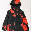 Clothing * | Volcom Kids' Caddoc Insulated Red & Black Tie Dye 10K Snowboard Jacket Promotions