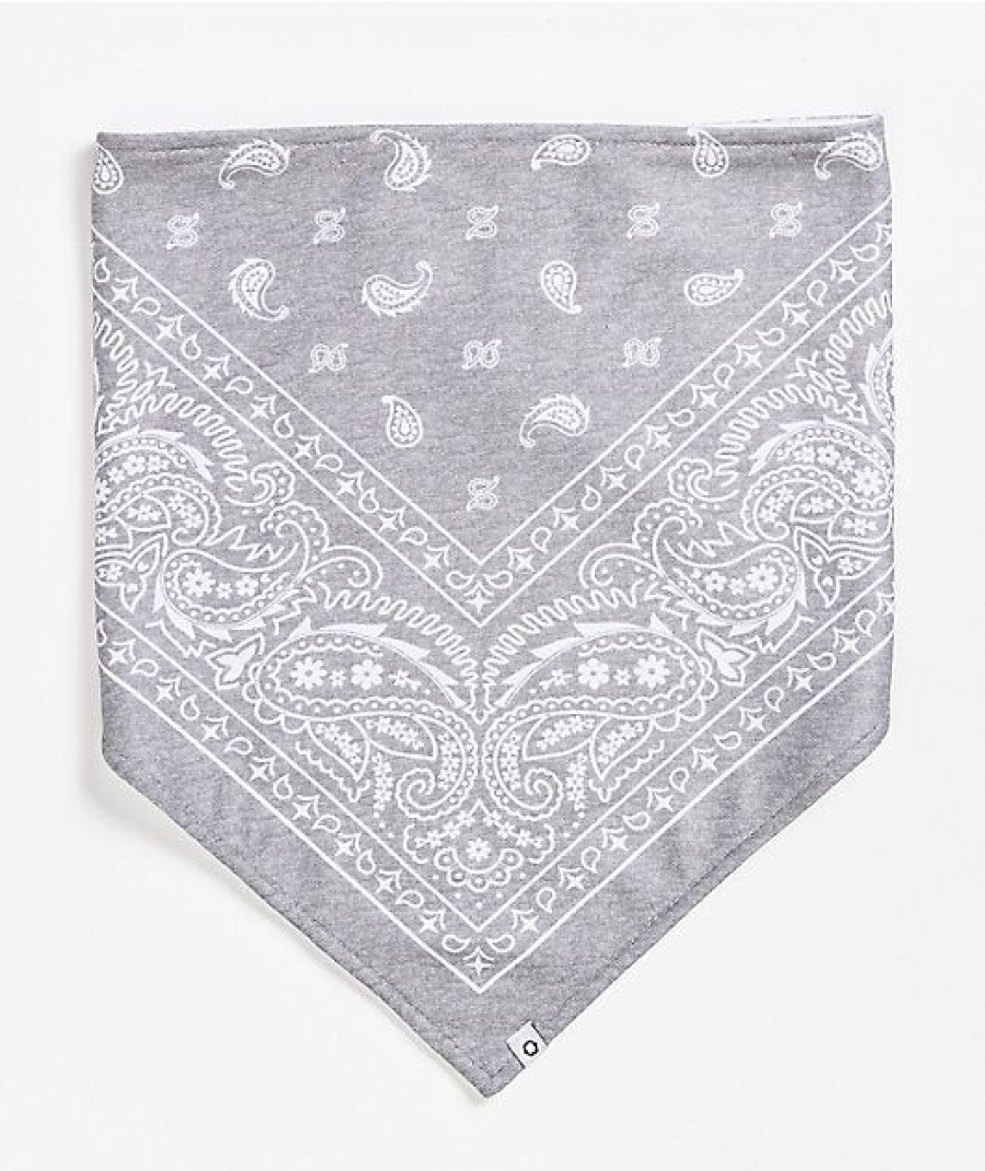 Accessories * | Empyre Paisley Grey Fleece Bandana Promotions