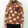 Clothing * | Airblaster Sherpa Rust Daisy Half Zip Fleece Jacket Promotions