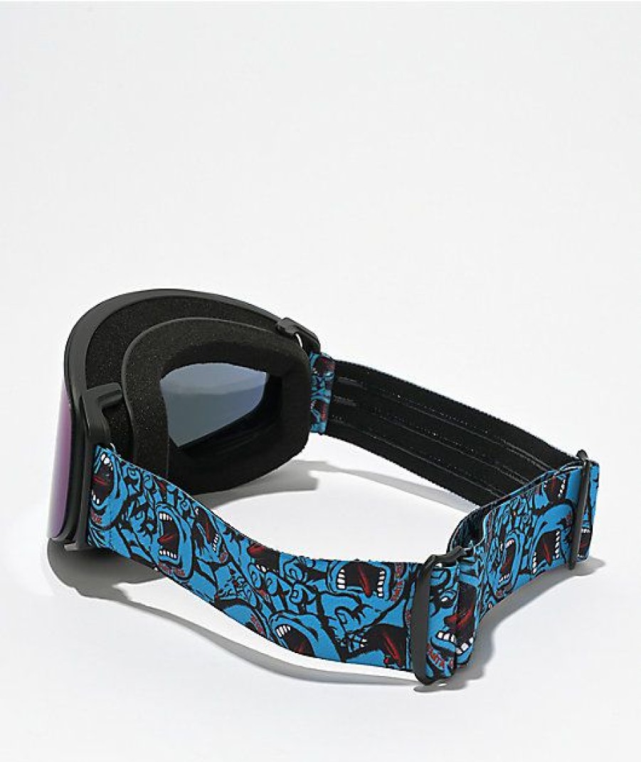 Snowboard * | Madson X Santa Cruz Cylindro Screaming Hand Blue Snowboard Goggles Limit Offer