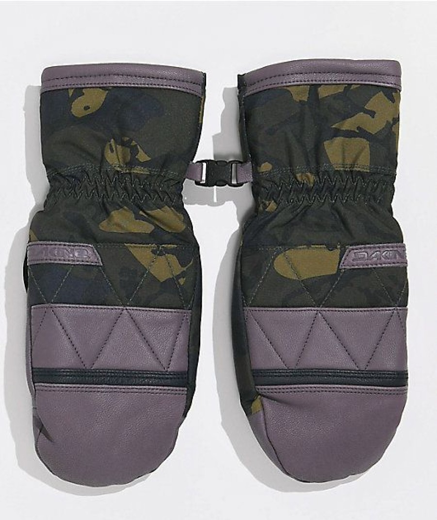 Snowboard * | Dakine Women'S Fleetwood Grey & Camo Snowboard Mitts Limit Offer