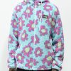 Clothing * | A-Lab Dazer Flower Blue Hooded Fleece Zip Jacket Promotions