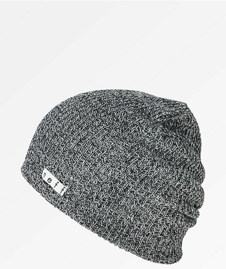 Beanies * | Neff Daily Heather Black & White Beanie Promotions