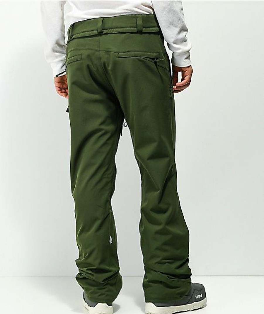 Snowboard * | Volcom 15K Freakin Saturated Green Chino Snowboard Pants Limit Offer