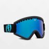 Snowboard * | Electric Egv Matte Black Blue Chrome Snowboard Goggles Limit Offer