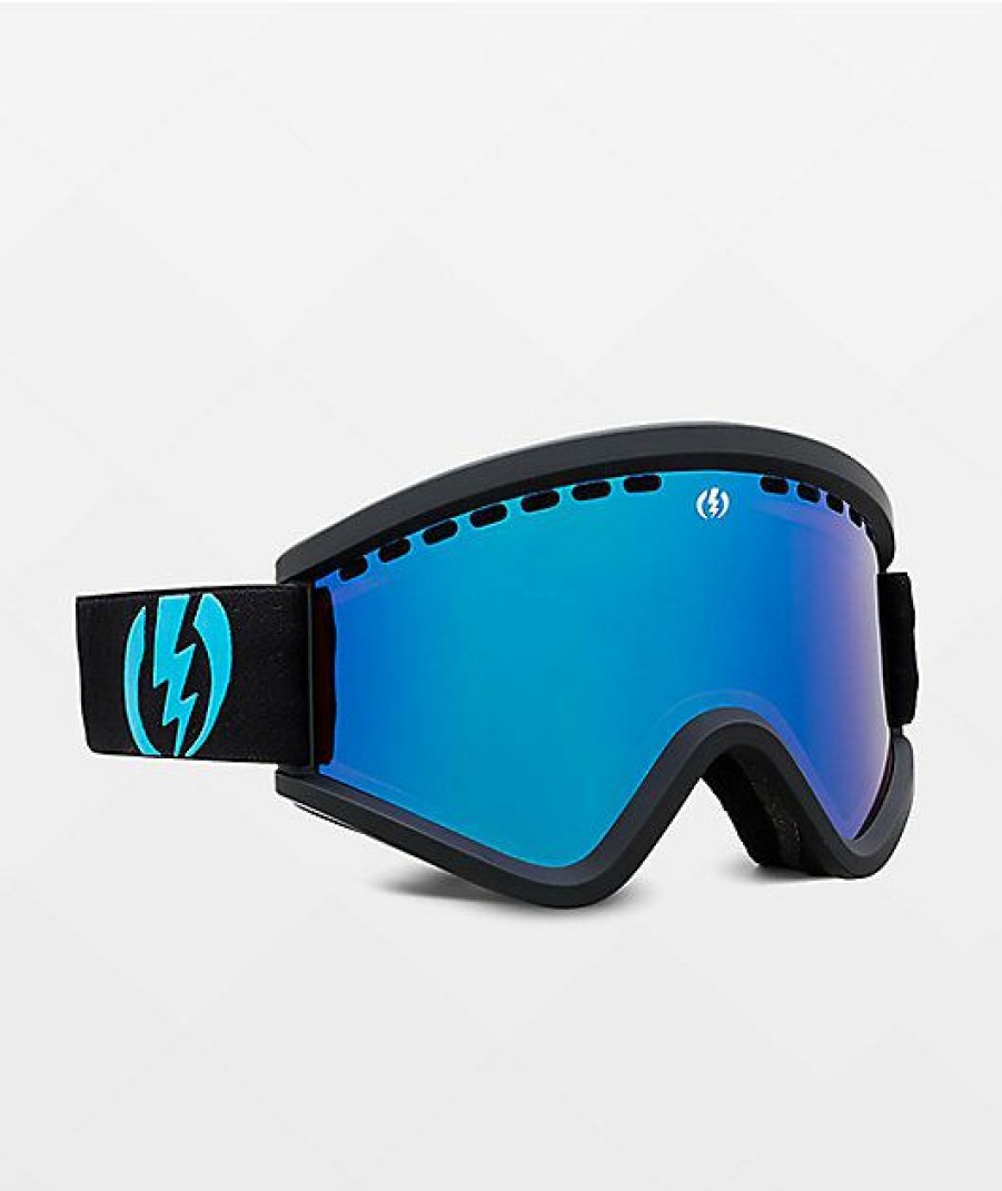 Snowboard * | Electric Egv Matte Black Blue Chrome Snowboard Goggles Limit Offer