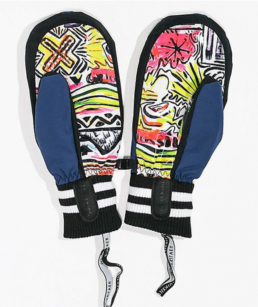 Snowboard * | Quiksilver Method Navy Snowboard Mittens Limit Offer