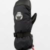 Snowboard * | Crab Grab Cinch Mitt Black Snowboard Mittens Limit Offer