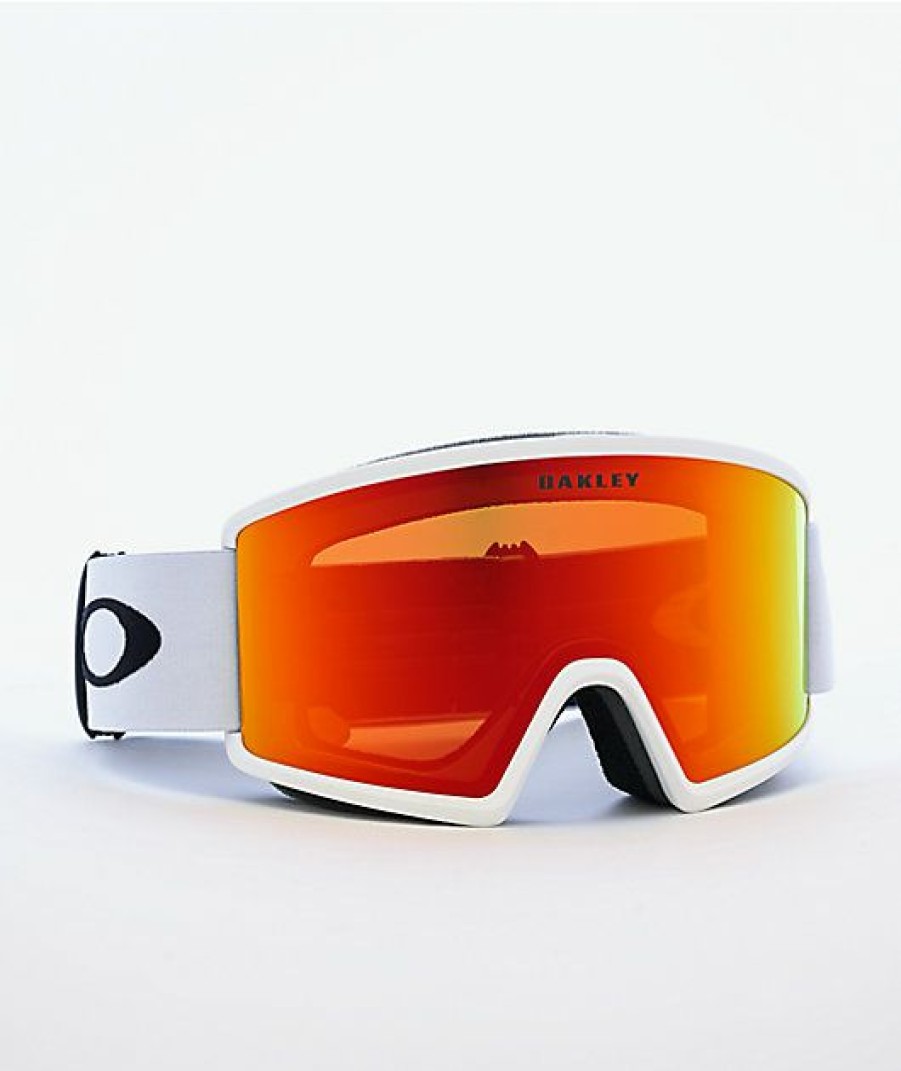 Snowboard * | Oakley Target Line L White & Fire Iridium Snowboard Goggles Limit Offer