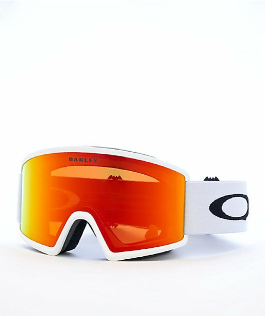 Snowboard * | Oakley Target Line L White & Fire Iridium Snowboard Goggles Limit Offer