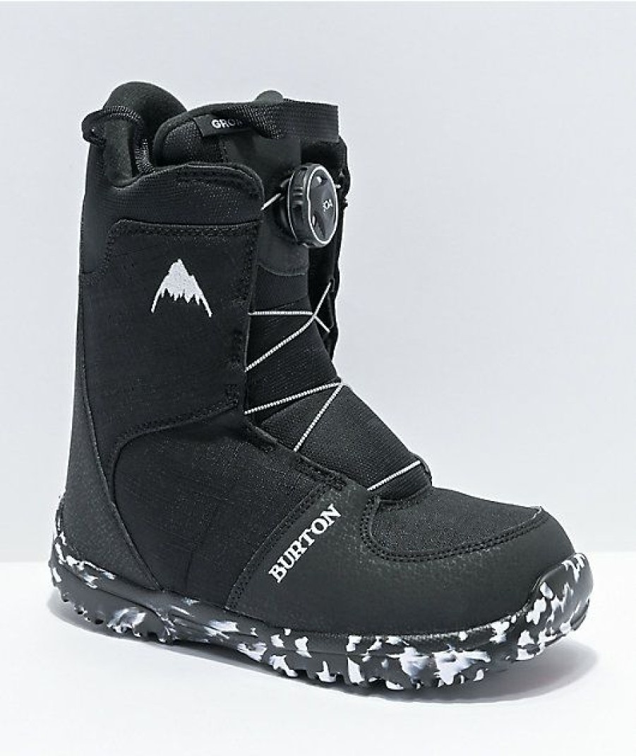 Snowboard * | Burton Grom Boa Black Snowboard Boots Kid'S 2021 Limit Offer