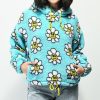 Clothing * | A-Lab Kendallie Daisy Blue Fleece Hoodie Promotions