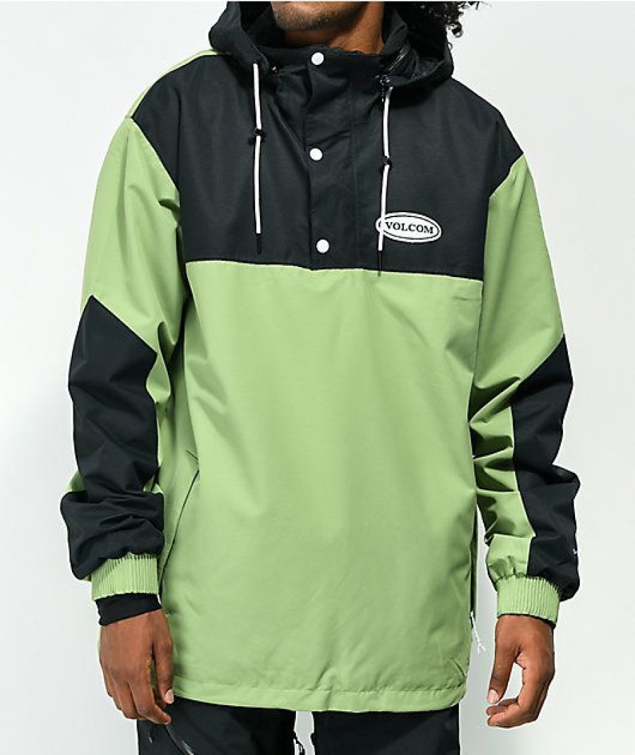 Clothing * | Volcom Longo Green 10K Anorak Snowboard Jacket Promotions