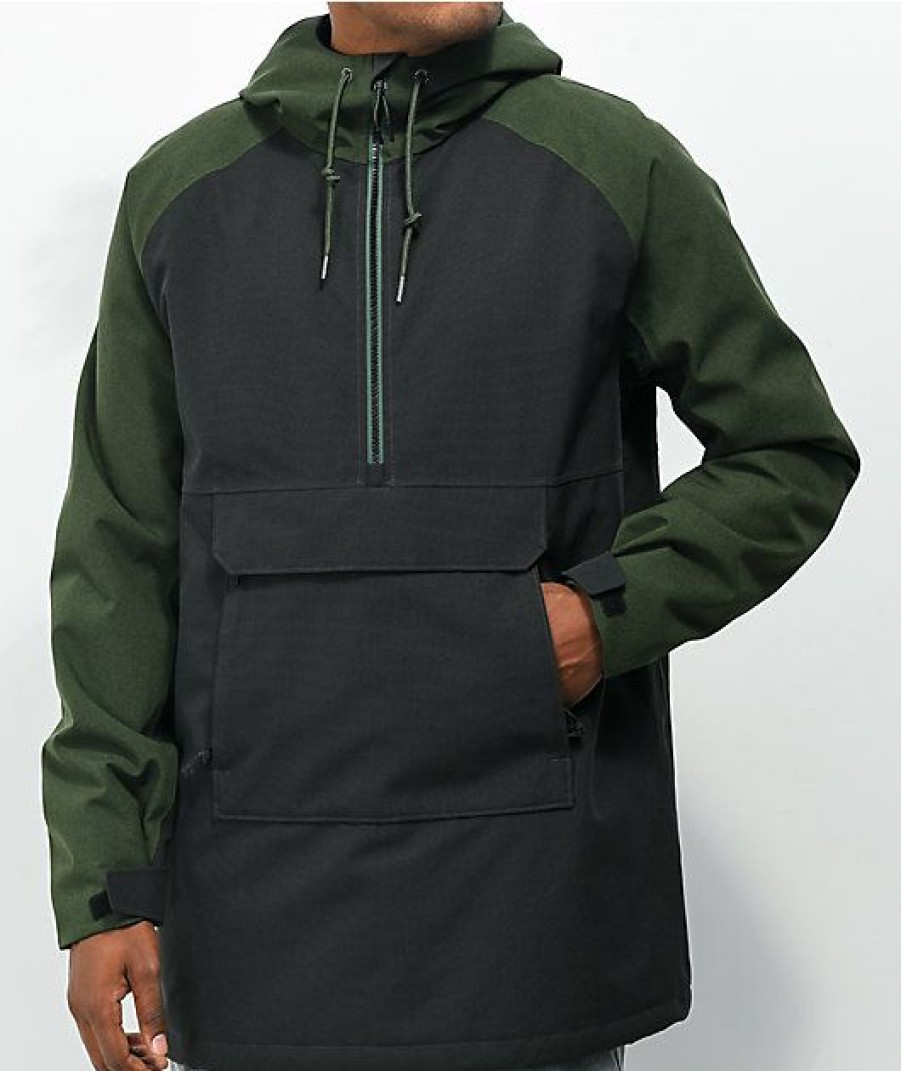 Clothing * | Empyre Jensons Black & Green 10K Snowboard Jacket Promotions