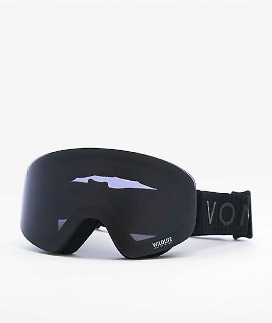 Snowboard * | Vonzipper Encore Black Out Satin Blackout Snowboard Goggles Limit Offer