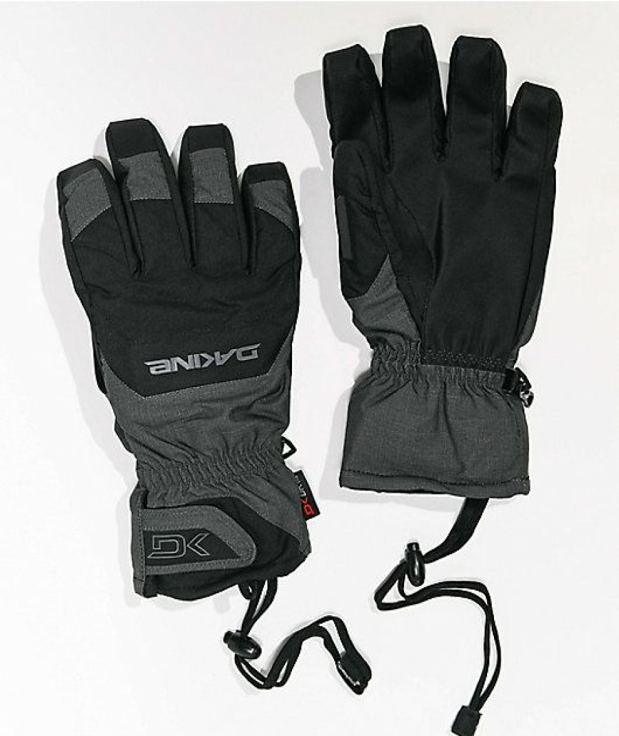 Snowboard * | Dakine Scout Carbo Grey & Black Snowboard Gloves Limit Offer