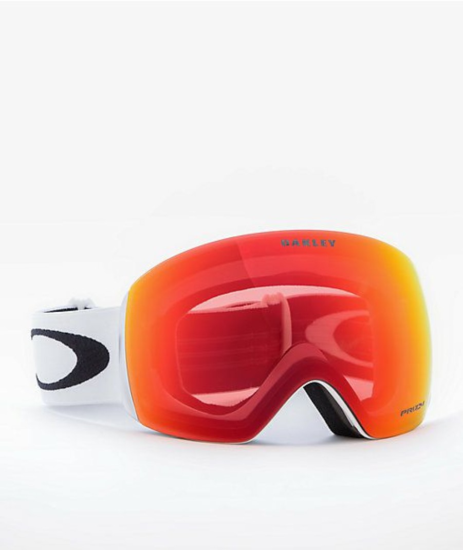 Snowboard * | Oakley Flight Deck Matt White Prism Torch Snowboard Goggles Limit Offer