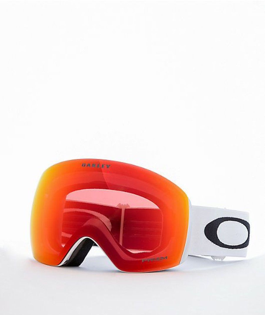 Snowboard * | Oakley Flight Deck Matt White Prism Torch Snowboard Goggles Limit Offer