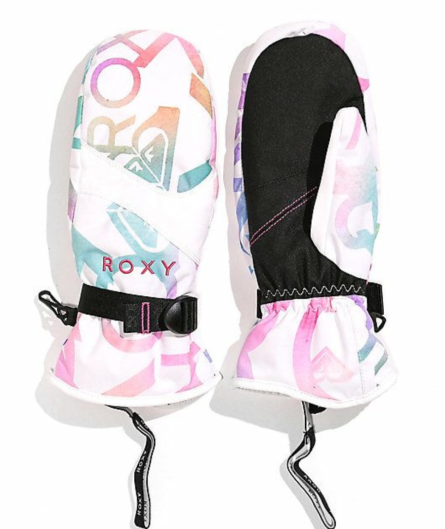 Snowboard * | Roxy Jetty Macha White Mittens 2022 Limit Offer