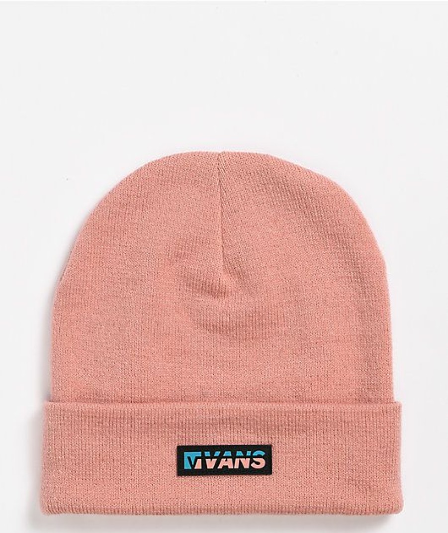 Beanies * | Vans Breaking Curfew Pink Fold Beanie Promotions