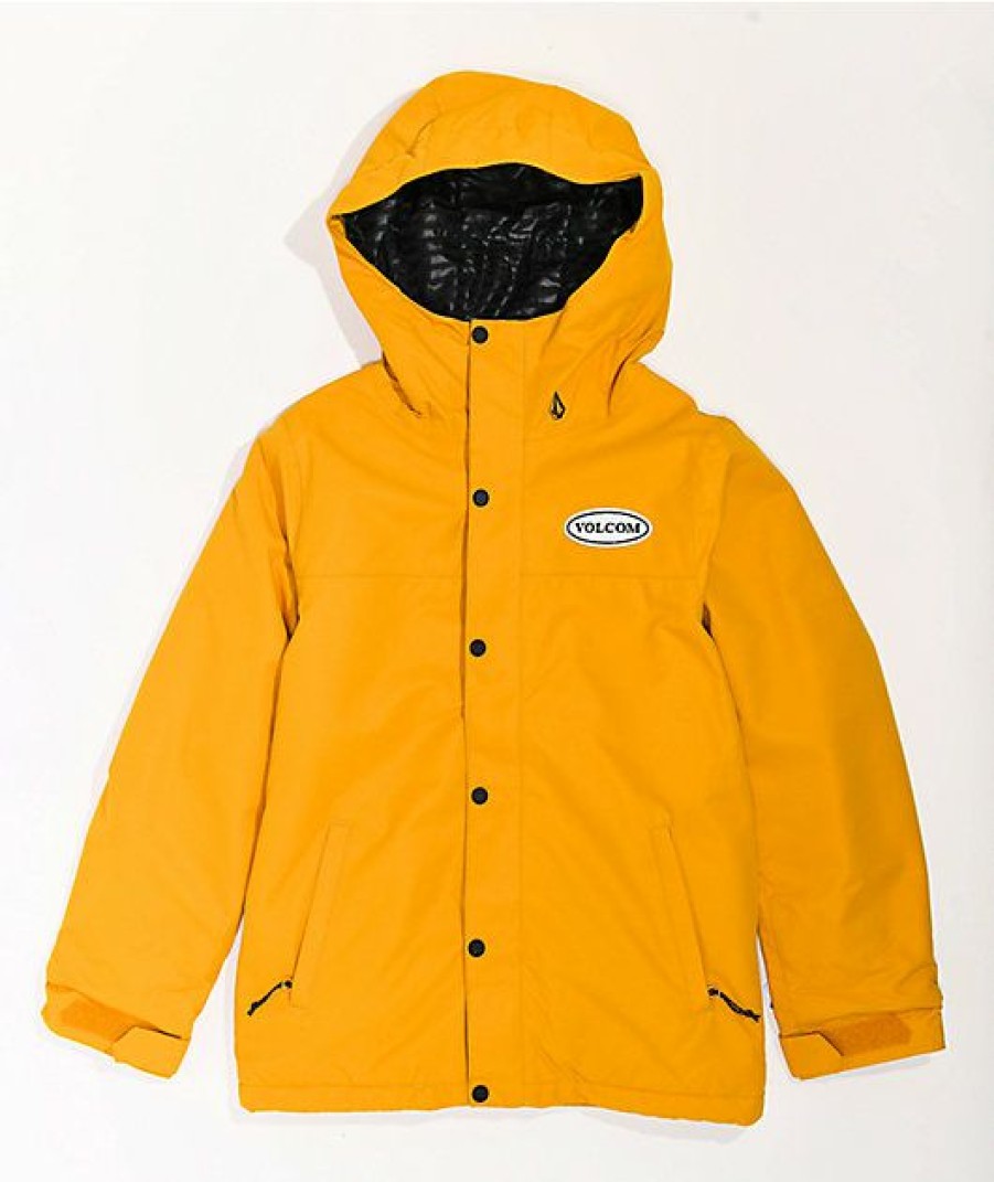 Clothing * | Volcom Stone 91 Yellow 10K Snowboard Jacket Kids Promotions