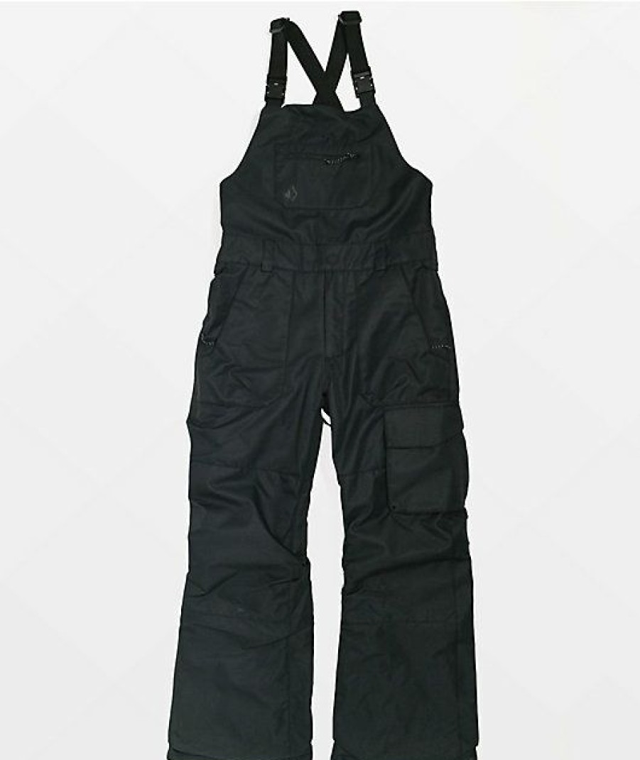 Clothing * | Volcom Barkley Black 10K Snowboard Bib Pants Promotions