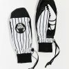 Snowboard * | Crab Grab Slush Black & White Snowboard Mittens Limit Offer