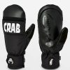 Snowboard * | Crab Grab Punch Black 15K Snowboard Mitten Limit Offer