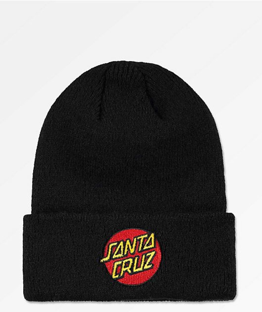 Beanies * | Santa Cruz Classic Dot Black Beanie Promotions