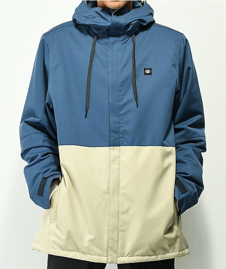 Clothing * | 686 Foundation Navy & Beige 10K Snowboard Jacket Promotions