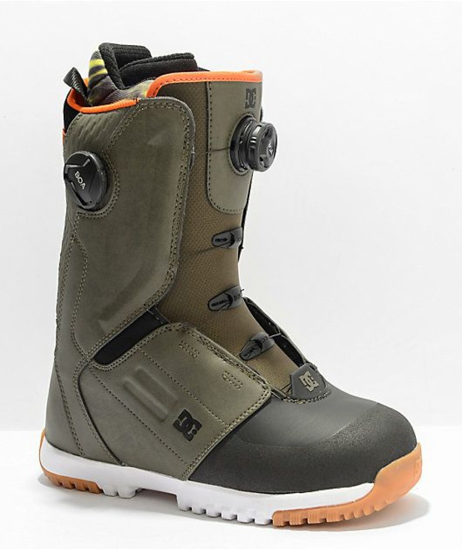 Snowboard * | Dc Control Olive Green Boa Snowboard Boots 2022 Limit Offer