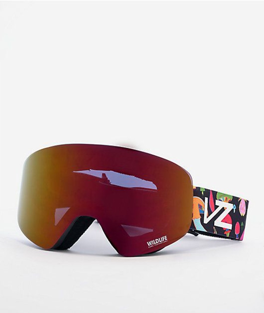 Snowboard * | Vonzipper Encore Fun Guy! Black Fire Chrome Snowboard Goggles Limit Offer