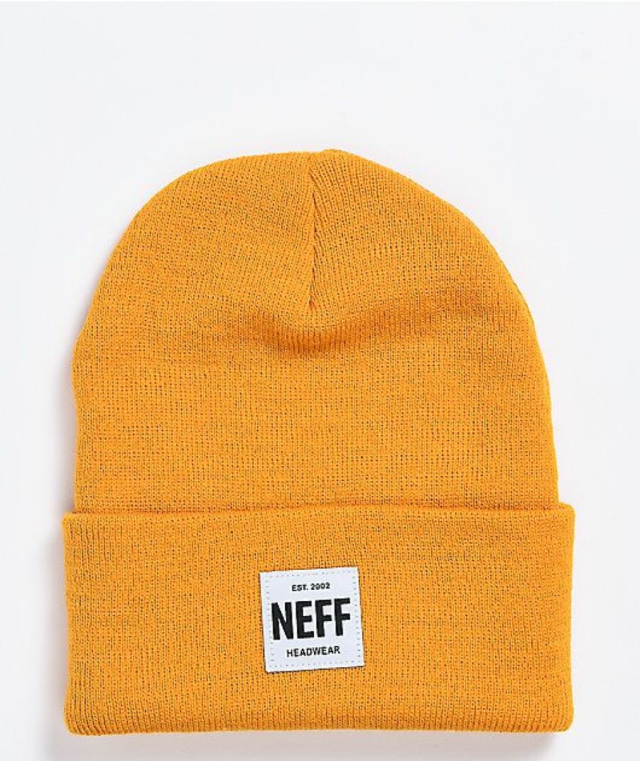 Beanies * | Neff Lawrence Patch Gold Beanie Promotions