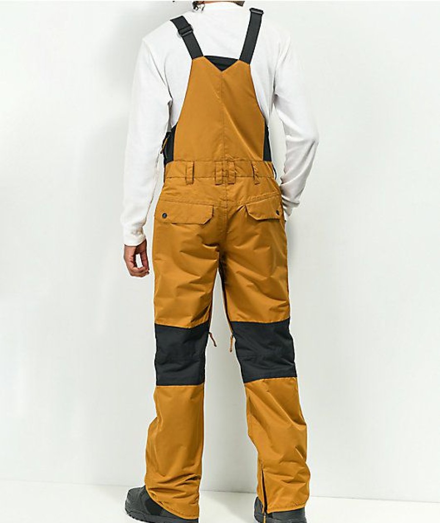 Snowboard * | Aperture Jibbed Brown & Black Bib Snowboard Pants Limit Offer