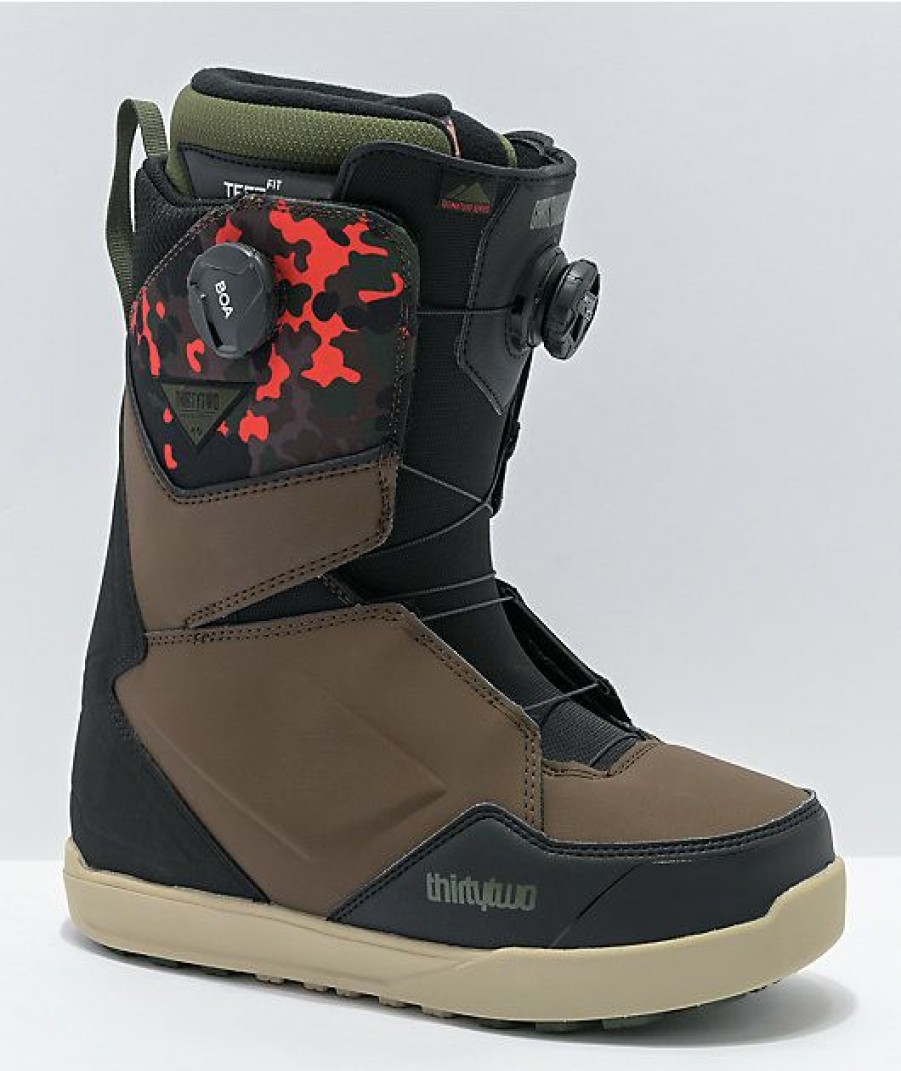 Snowboard * | Thirtytwo Lashed Double Boa Bradshaw Camo Snowboard Boots 2021 Limit Offer