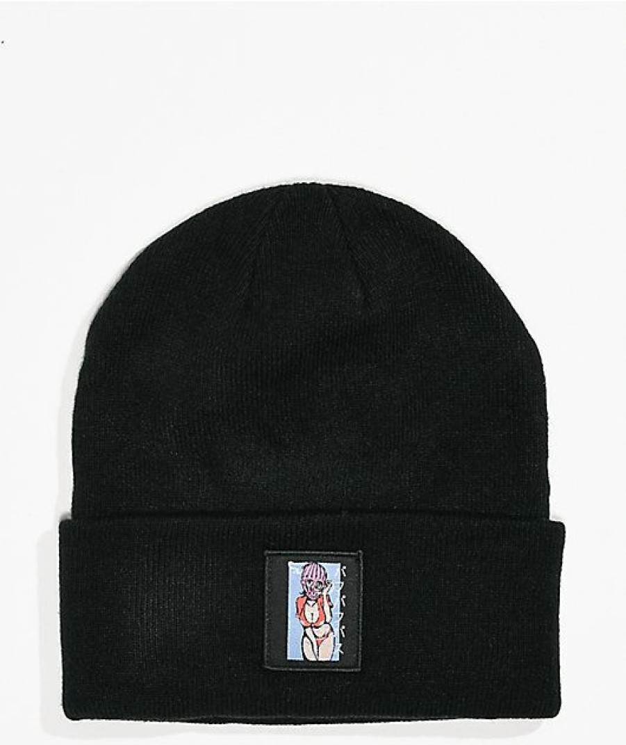 Beanies * | Know Bad Daze Smoke Work Black Beanie Promotions