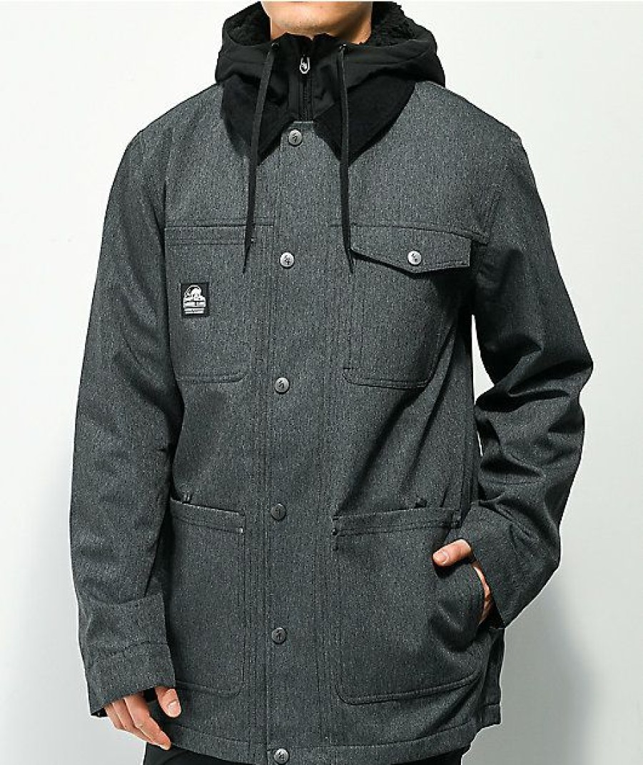 Clothing * | Lurking Class By Sketchy Tank Workwear Grey 10K Snowboard Jacket Promotions