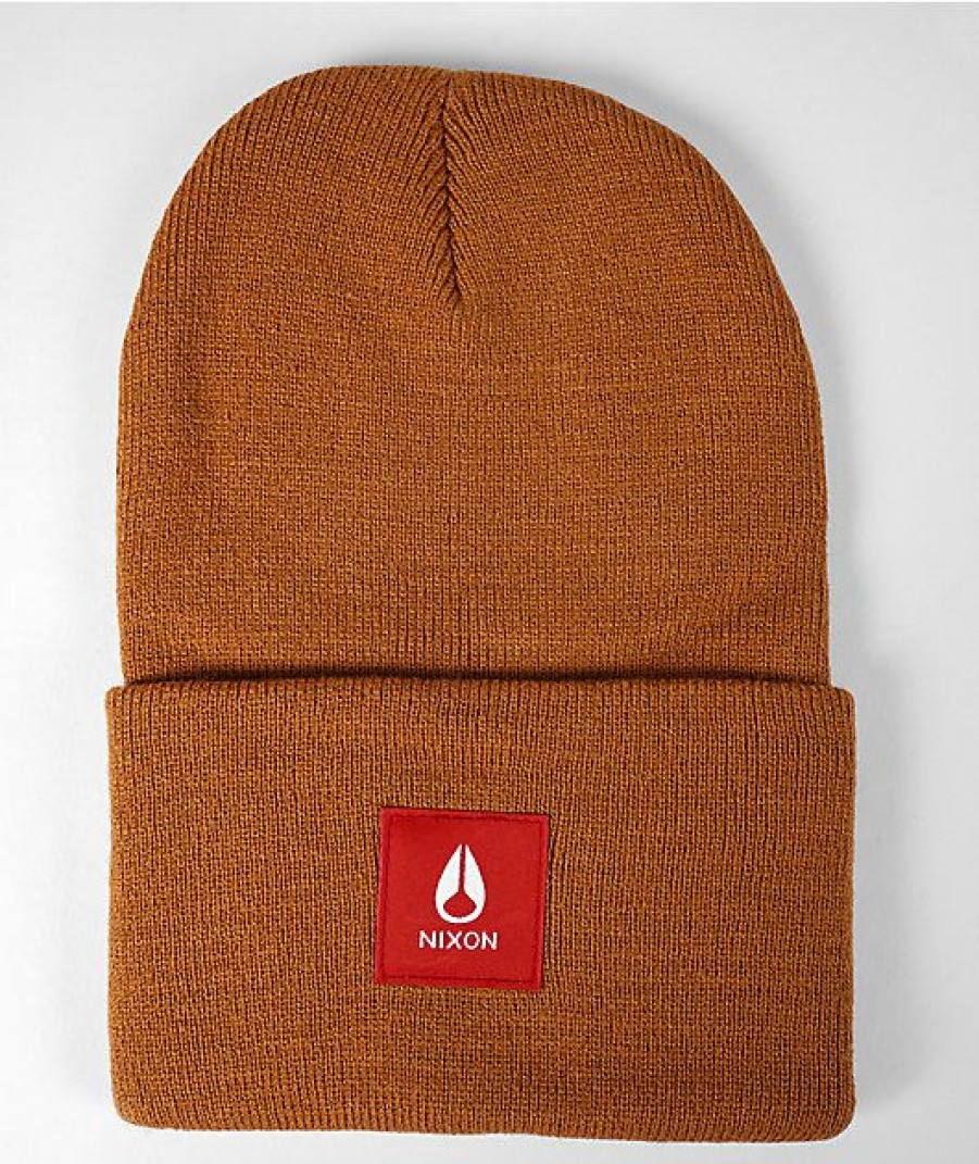 Beanies * | Nixon Hume Brown Beanie Promotions