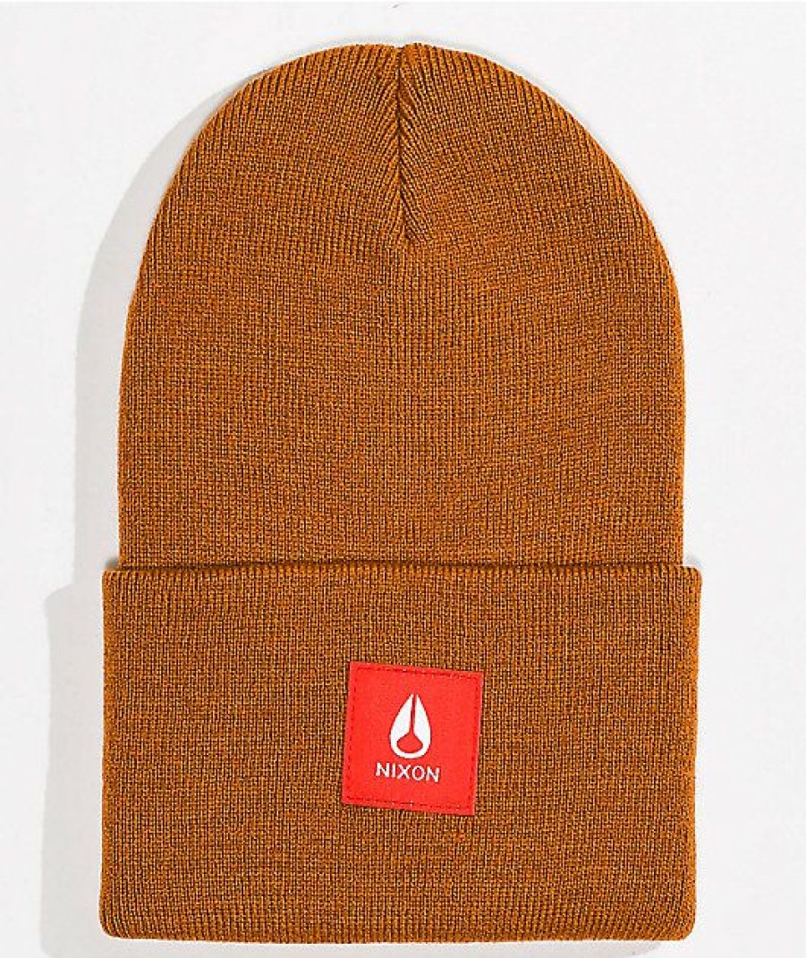 Beanies * | Nixon Hume Brown Beanie Promotions