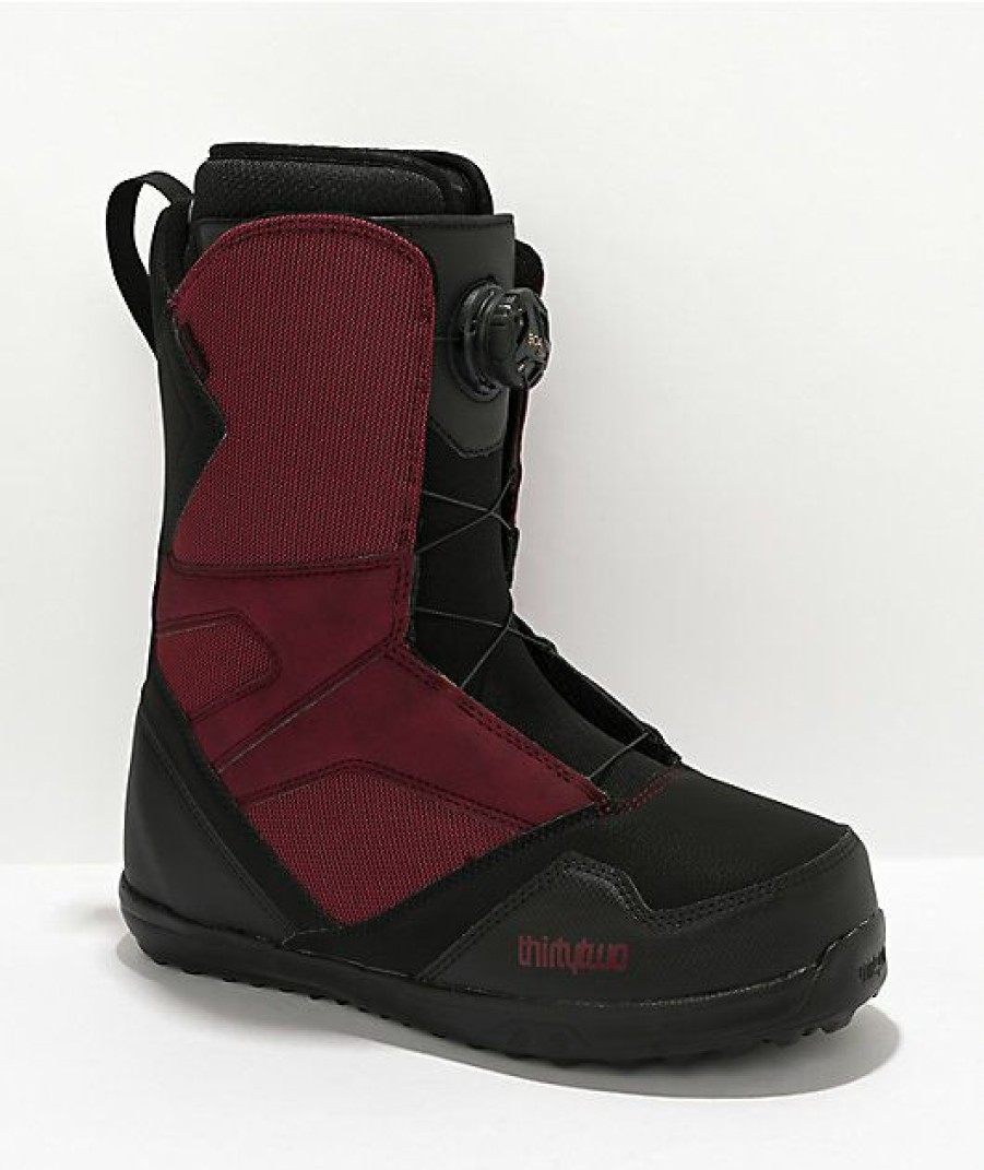 Snowboard * | Thirtytwo Stw Burgundy Boa Snowboard Boot 2022 Limit Offer