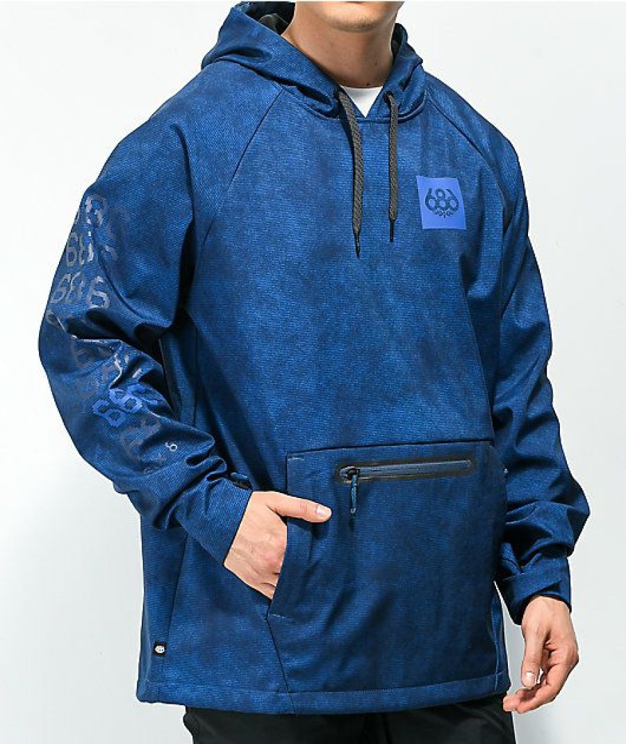 Clothing * | 686 Water-Resistant Blue Tech Hoodie Promotions