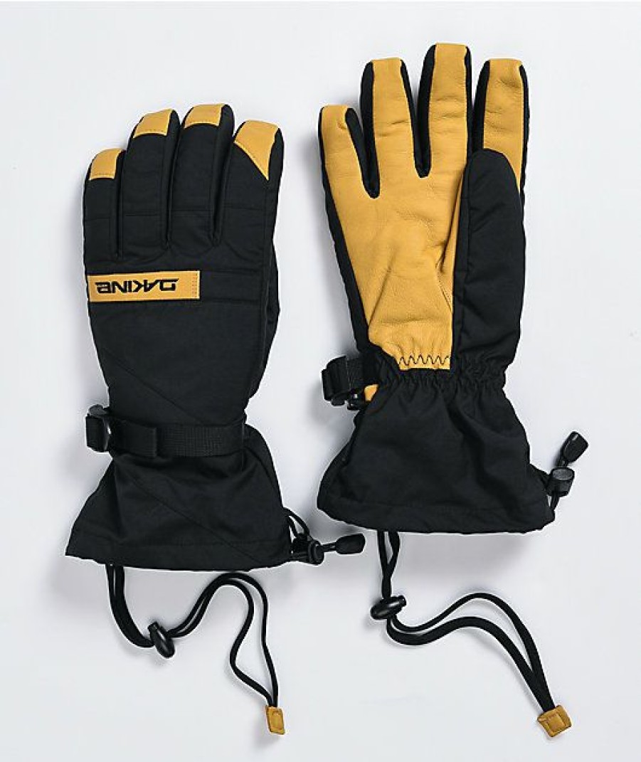 Snowboard * | Dakine Nova Black & Tan Snowboard Gloves Limit Offer