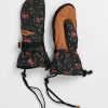 Snowboard * | Dakine Tahoe Women'S Black Floral Snowboard Mittens Limit Offer