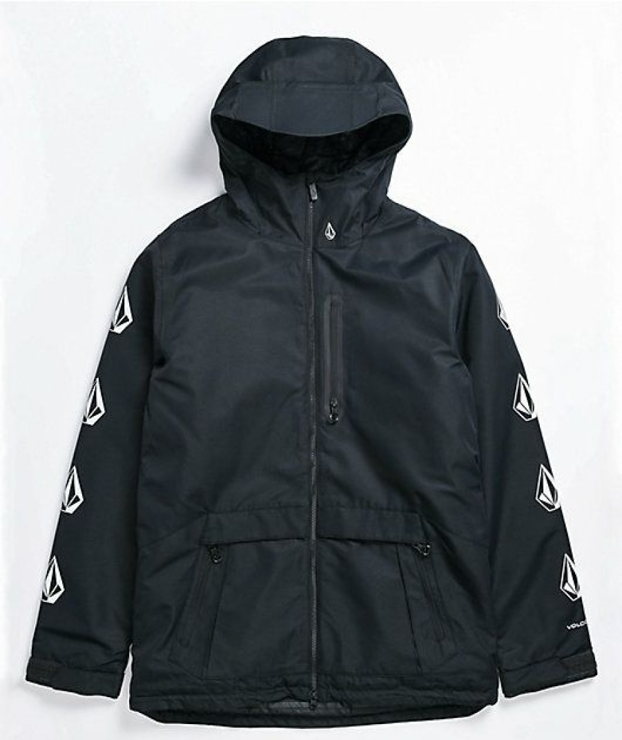 Clothing * | Volcom Deadly Stones Black 10K Snowboard Jacket Promotions