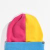 Beanies * | A-Lab Burr Yellow, Pink, & Blue Colorblock Fleece Beanie Promotions