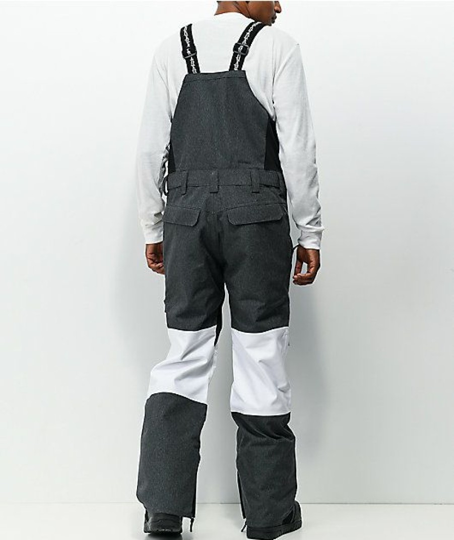 Snowboard * | Lurking Class By Sketchy Tank Lurker Black & White Snowboard Bib Pants Limit Offer