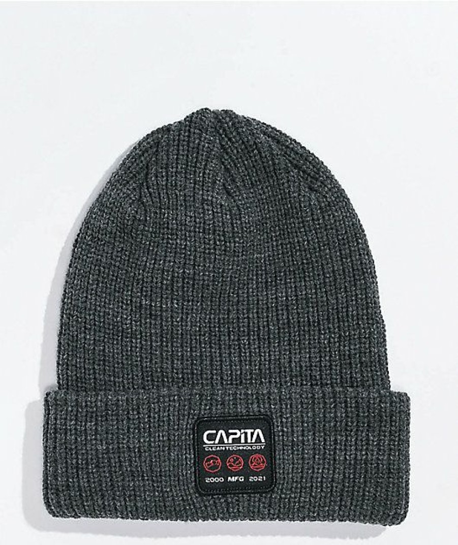 Beanies * | Capita Clean Black Tech Beanie Promotions