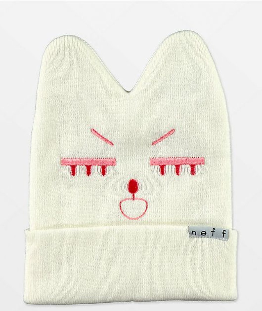 Beanies * | Neff Kitty White Beanie Promotions